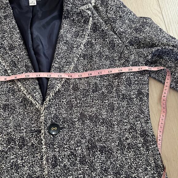 Talbots Women’s Navy Blue Tweed Blazer Size 16 - Picture 6 of 9